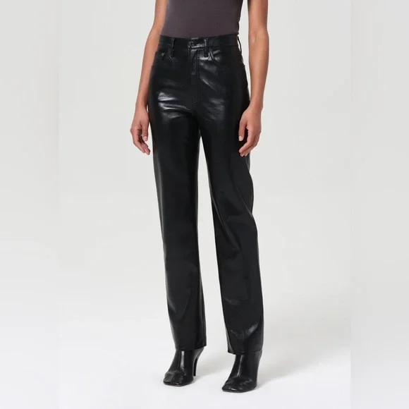 NWT Agolde 90s Pinch Waist Recycled Leather High Rise Pants Size 31 - Picture 5 of 11
